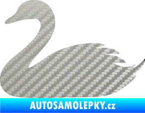 Samolepka Labuť 001 levá 3D karbon stříbrný