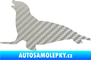 Samolepka Lachtan 002 levá 3D karbon stříbrný