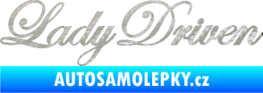 Samolepka Lady driven 003 nápis v řádce 3D karbon stříbrný