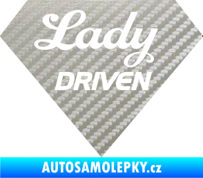 Samolepka Lady driven diamant 3D karbon stříbrný