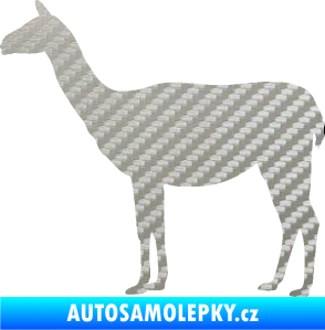 Samolepka Lama 001 levá 3D karbon stříbrný