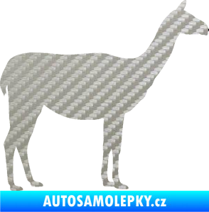 Samolepka Lama 001 pravá 3D karbon stříbrný