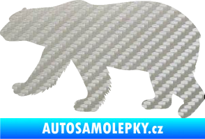 Samolepka Lední medvěd 002 levá 3D karbon stříbrný