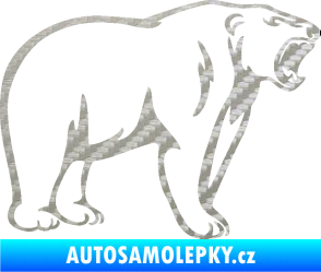 Samolepka Lední medvěd 003 pravá 3D karbon stříbrný