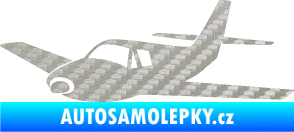 Samolepka Letadlo 001 levá 3D karbon stříbrný