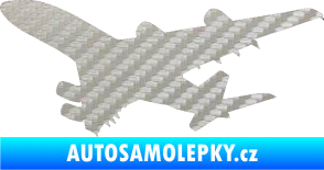 Samolepka Letadlo 002 levá 3D karbon stříbrný