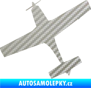 Samolepka Letadlo 003 levá 3D karbon stříbrný