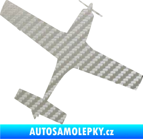 Samolepka Letadlo 003 pravá 3D karbon stříbrný