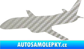 Samolepka Letadlo 004 levá 3D karbon stříbrný