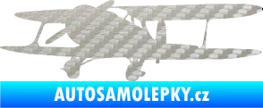 Samolepka Letadlo 006 levá 3D karbon stříbrný