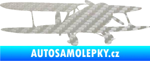 Samolepka Letadlo 006 pravá 3D karbon stříbrný