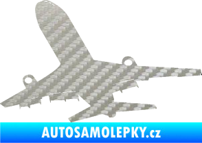 Samolepka Letadlo 007 levá 3D karbon stříbrný