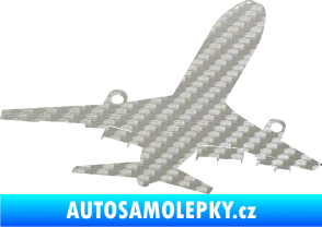 Samolepka Letadlo 007 pravá 3D karbon stříbrný
