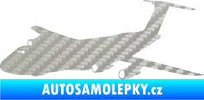 Samolepka Letadlo 008 levá 3D karbon stříbrný