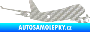 Samolepka Letadlo 012 pravá 3D karbon stříbrný