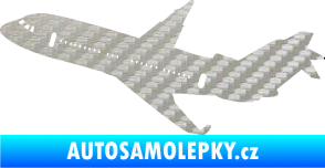 Samolepka Letadlo 013 levá 3D karbon stříbrný