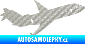 Samolepka Letadlo 013 pravá 3D karbon stříbrný