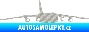 Samolepka Letadlo 015 pravá 3D karbon stříbrný