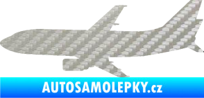 Samolepka Letadlo 019 levá Boeing 737 3D karbon stříbrný