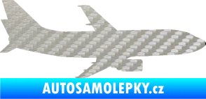Samolepka Letadlo 019 pravá Boeing 737 3D karbon stříbrný