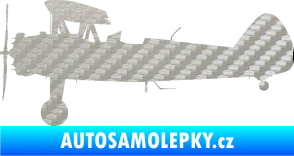 Samolepka Letadlo 020 levá Boeing Stearman model 75 biplane 3D karbon stříbrný
