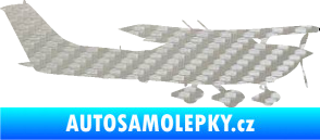 Samolepka Letadlo 021 pravá Cessna 182 3D karbon stříbrný