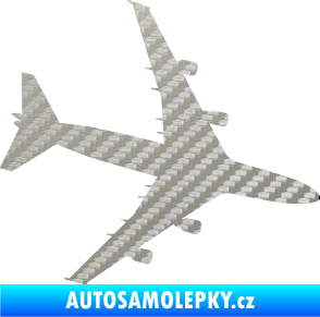 Samolepka letadlo 023 pravá Jumbo Jet 3D karbon stříbrný