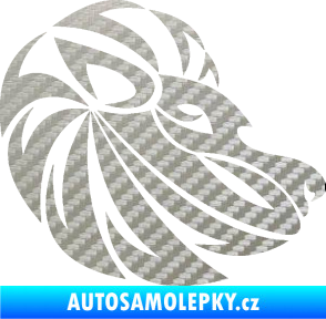 Samolepka Lev zvěrokruh 003 pravá 3D karbon stříbrný