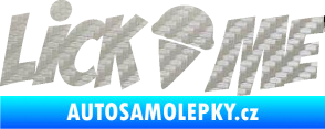 Samolepka Lick me nápis 3D karbon stříbrný