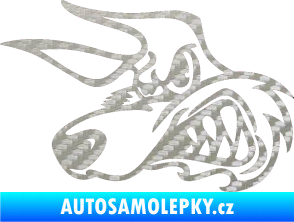 Samolepka Liška levá 3D karbon stříbrný