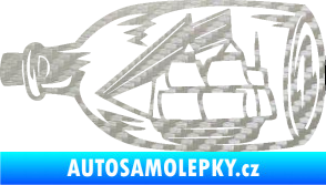Samolepka Loď v láhvi 001 levá 3D karbon stříbrný