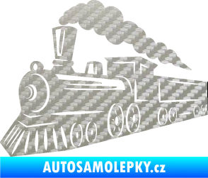 Samolepka Lokomotiva 003 levá 3D karbon stříbrný