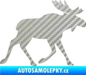 Samolepka Los 001 pravá 3D karbon stříbrný