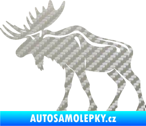 Samolepka Los 006 levá 3D karbon stříbrný
