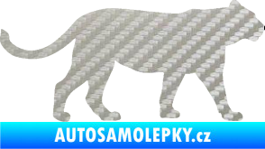 Samolepka Lvice 001 pravá 3D karbon stříbrný