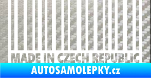 Samolepka Made in Czech republic čárový kód 3D karbon stříbrný