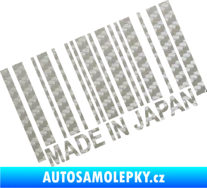 Samolepka Made in Japan 003 čárový kód 3D karbon stříbrný
