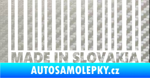 Samolepka Made in Slovakia čárový kód 3D karbon stříbrný
