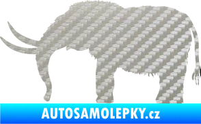 Samolepka Mamut 001 levá 3D karbon stříbrný
