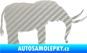 Samolepka Mamut 001 pravá 3D karbon stříbrný