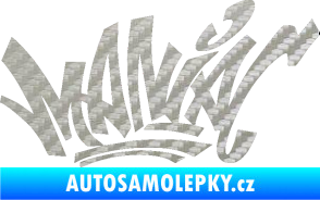 Samolepka Maniac - graffiti 3D karbon stříbrný