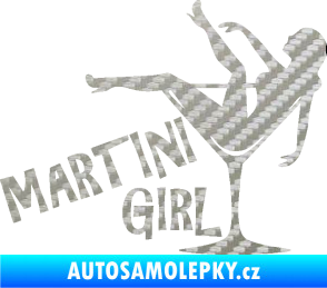 Samolepka Martini girl 3D karbon stříbrný