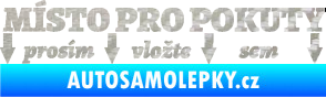 Samolepka Místo pro pokuty nápis na přední sklo 3D karbon stříbrný