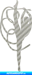 Samolepka Moderní gymnastika 002 levá gymnastka se stuhou 3D karbon stříbrný