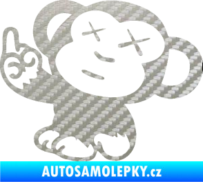 Samolepka Monkey Fuck Off JDM levá 3D karbon stříbrný