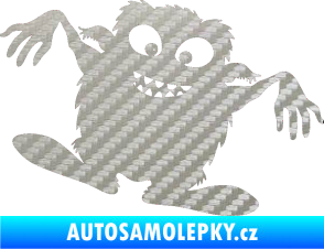 Samolepka Monstrum 001 pravá 3D karbon stříbrný