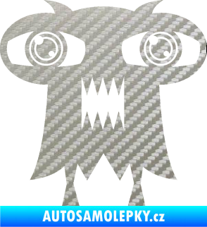 Samolepka Monstrum 003 pravá 3D karbon stříbrný