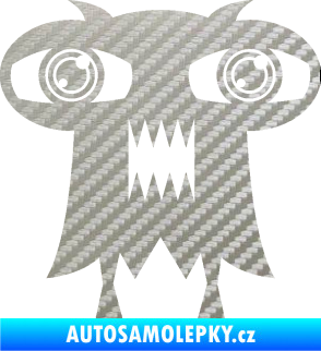Samolepka Monstrum 003 levá 3D karbon stříbrný