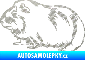 Samolepka Morče 002 levá 3D karbon stříbrný