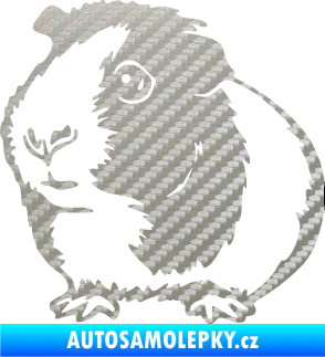 Samolepka Morče 003 levá 3D karbon stříbrný